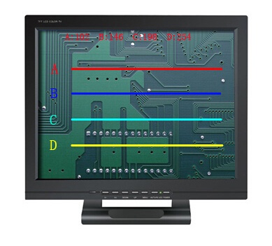 H156A-L 15 inch 1024*768 industrial machine cross lines LCD monitor